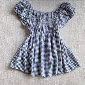 Gingham Off-Shoulder Top, M